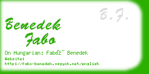 benedek fabo business card